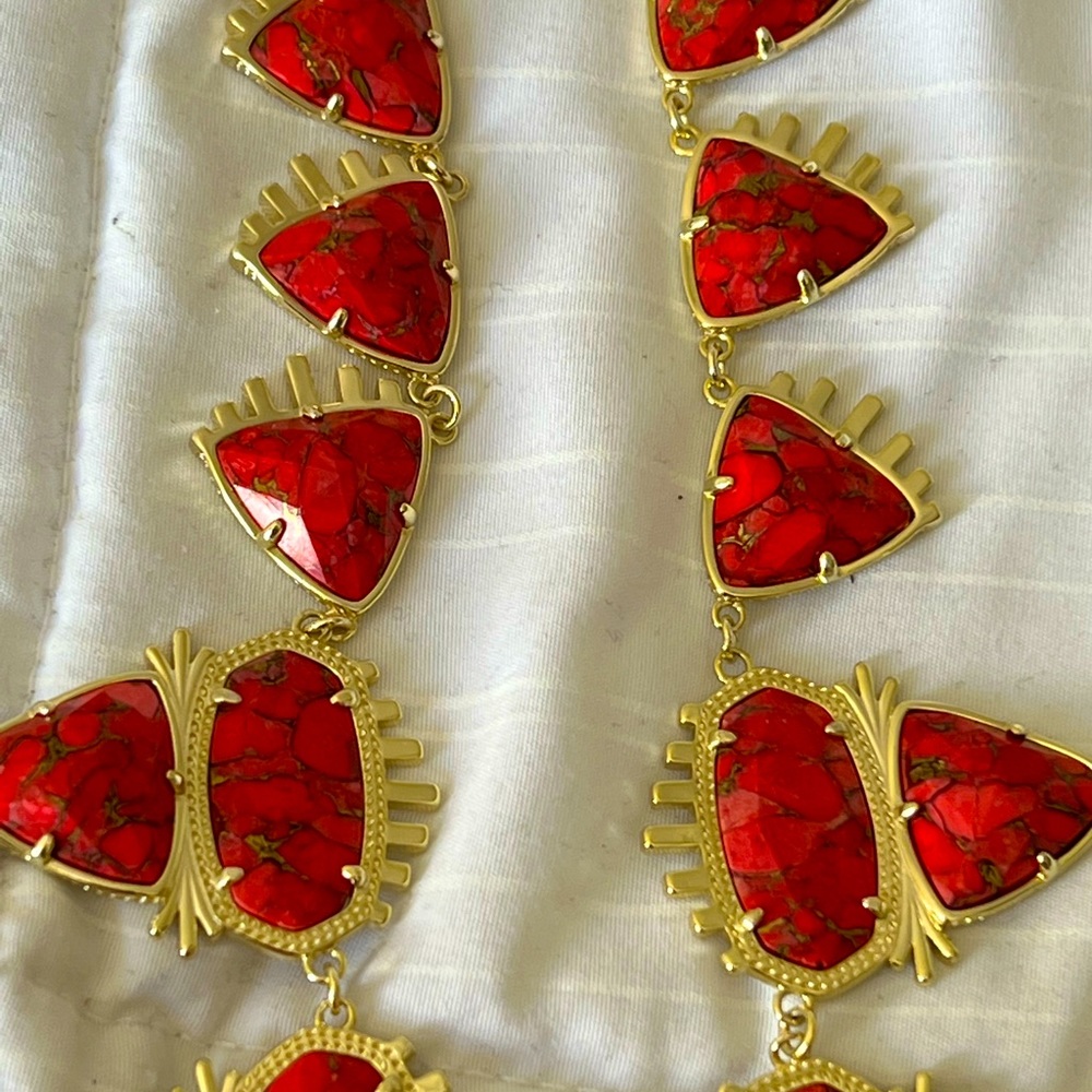 NWT Kendra Scott Havana Exclusive TX Release Bronze Veined Red Magnesite SO RARE - Picture 10 of 16